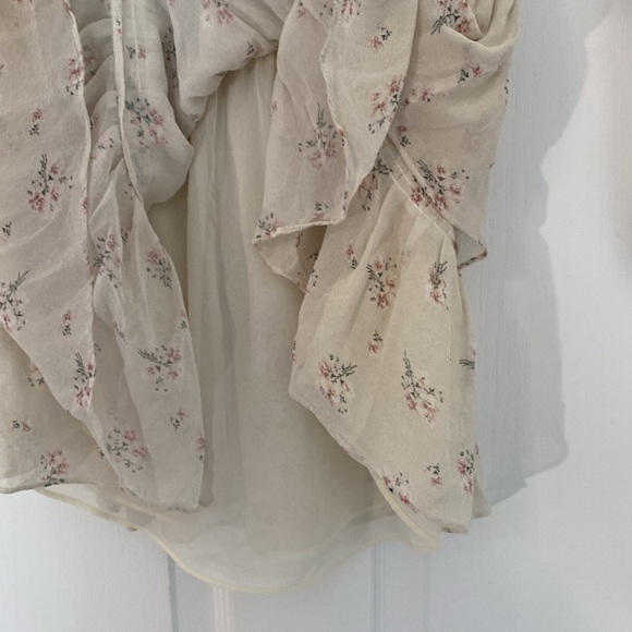 LoveShackFancy Popover Long Sleeve Mini Dress 100% Silk Size Small - Picture 6 of 7